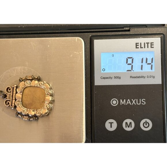 ANTIQUE ART NOUVEAU Victorian MOURNING? Ornate LOCKET PENDANT Fob - Picture 7 of 7